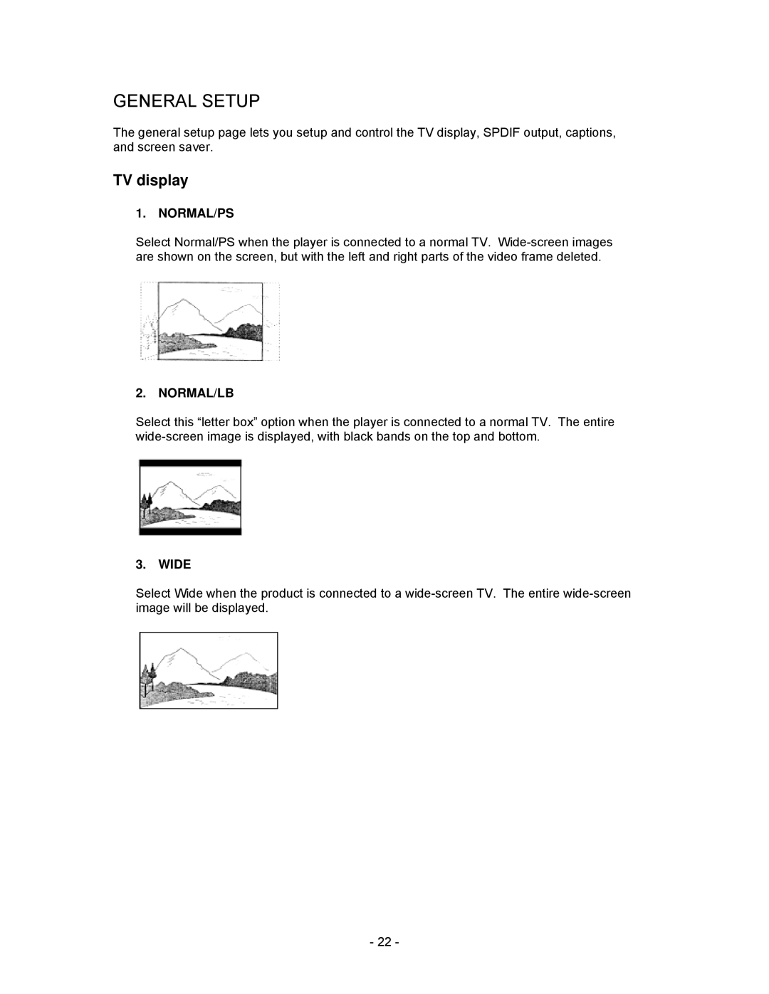 Insignia I-PD1020 important safety instructions General Setup, TV display 