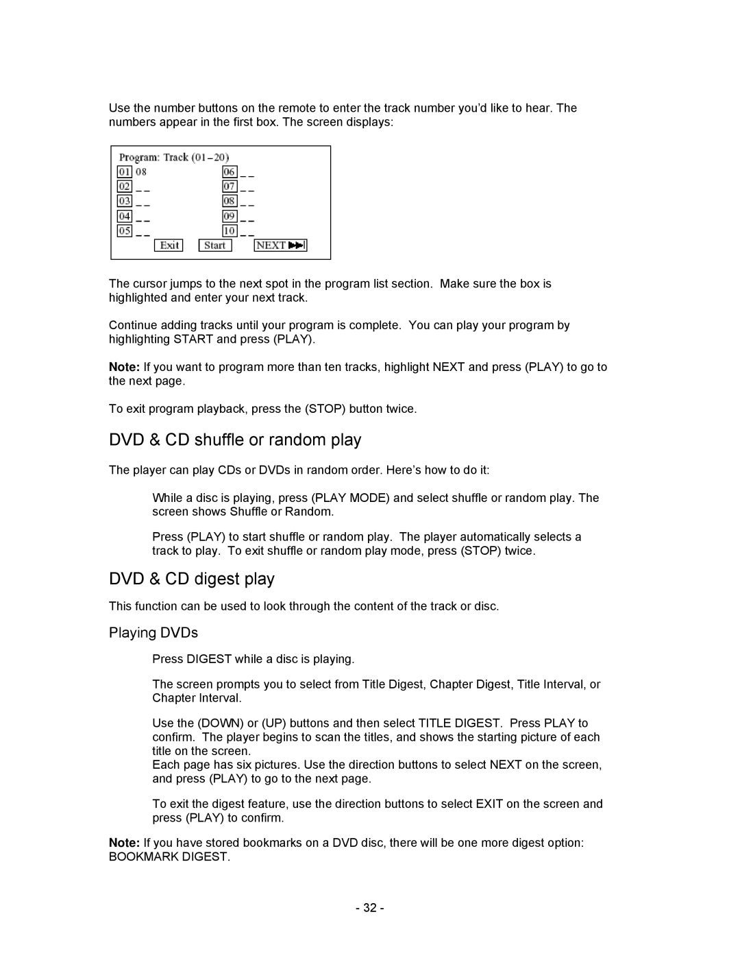 Insignia I-PD1020 important safety instructions DVD & CD shuffle or random play, Playing DVDs 