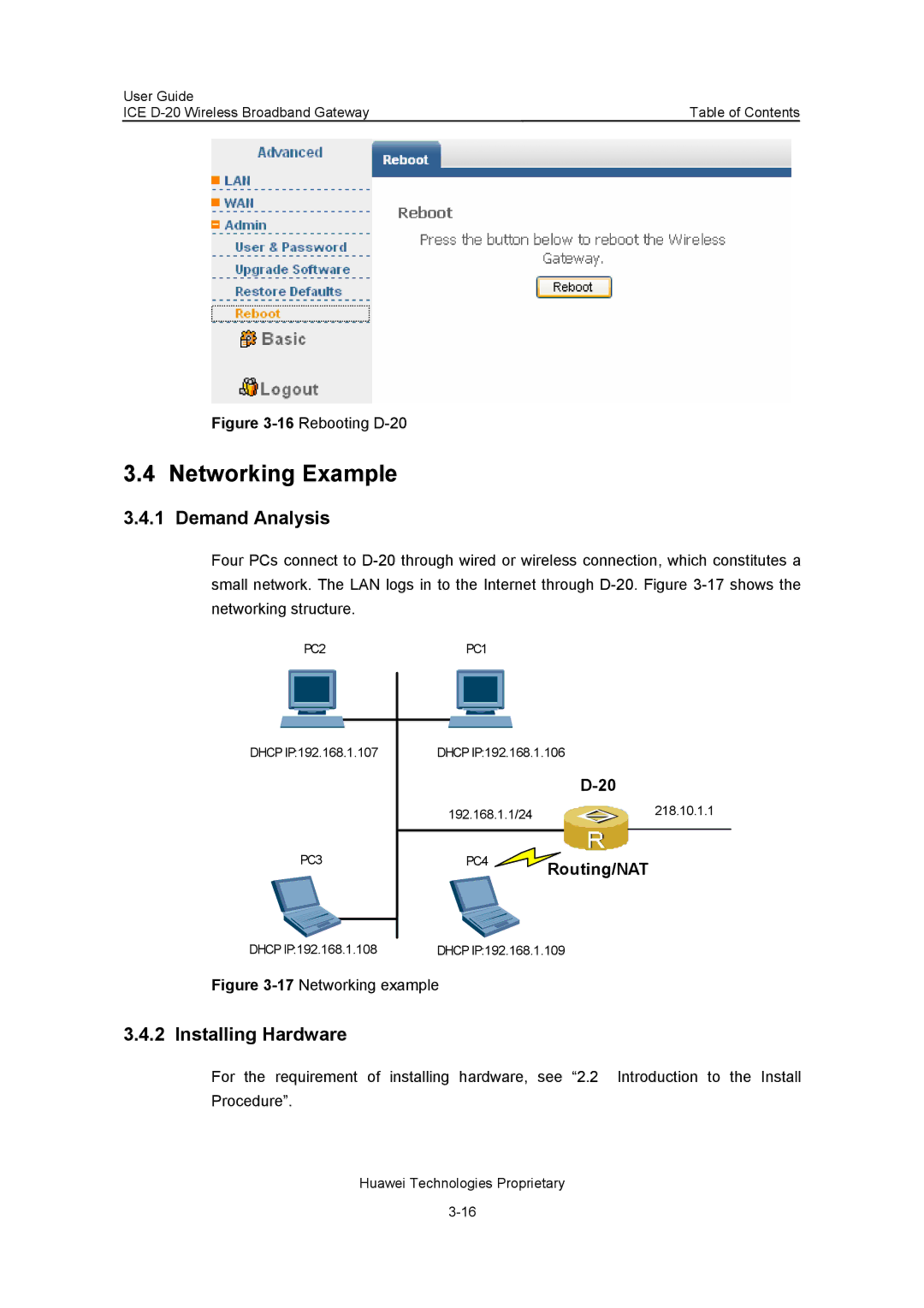 Insignia ICE D-20 EC506 manual Networking Example, Demand Analysis, Installing Hardware, PC4 Routing/NAT 