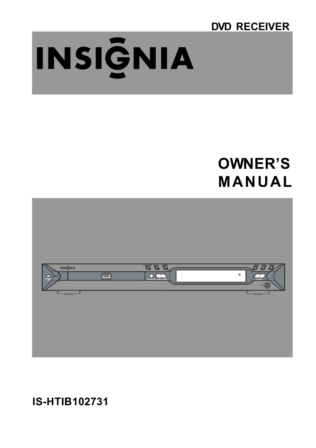 Insignia IS-HTIB102731 owner manual Manual 