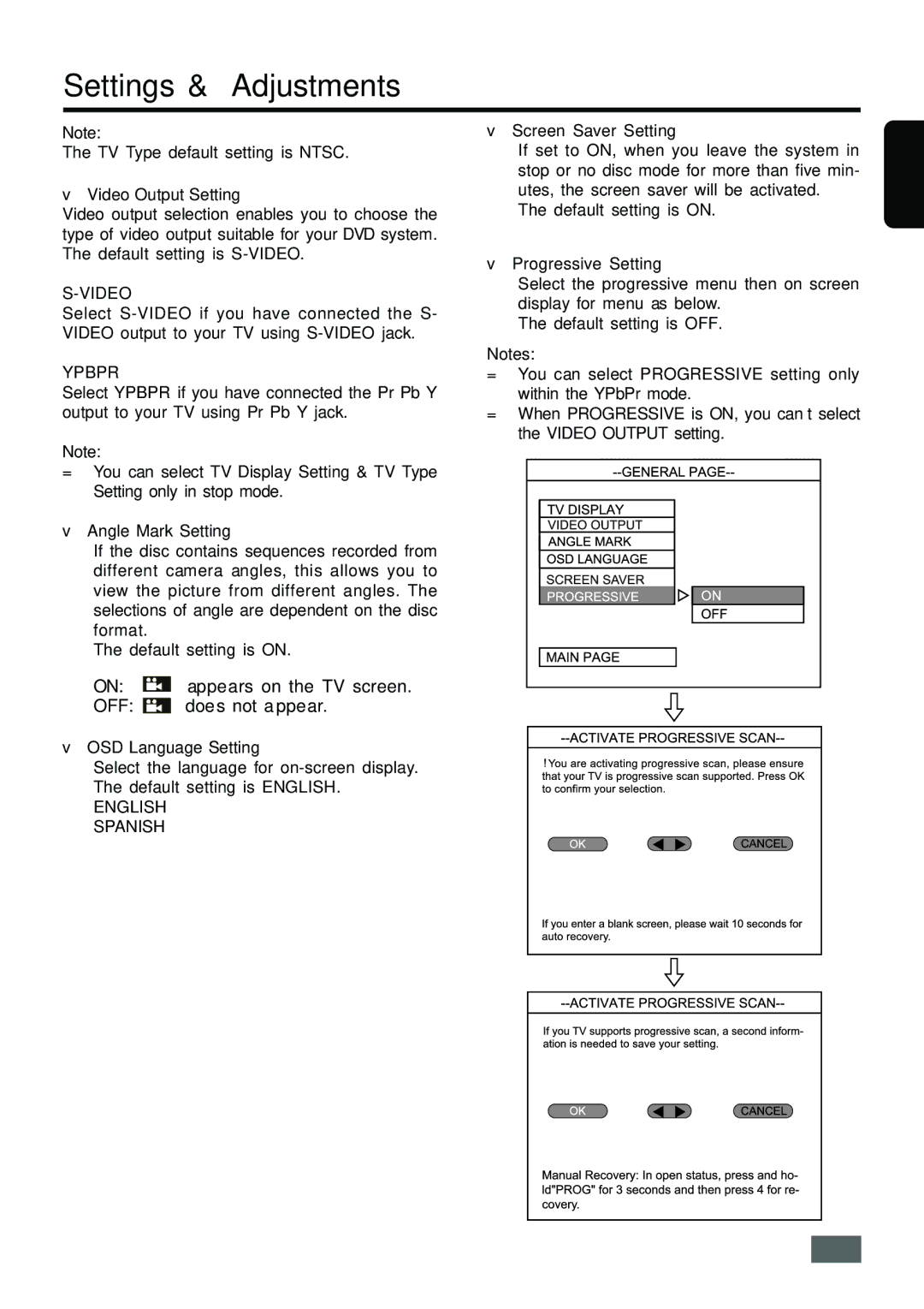 Insignia IS-HTIB102731 owner manual On appears on the TV screen OFF does not appear, Video, Ypbpr, English Spanish 