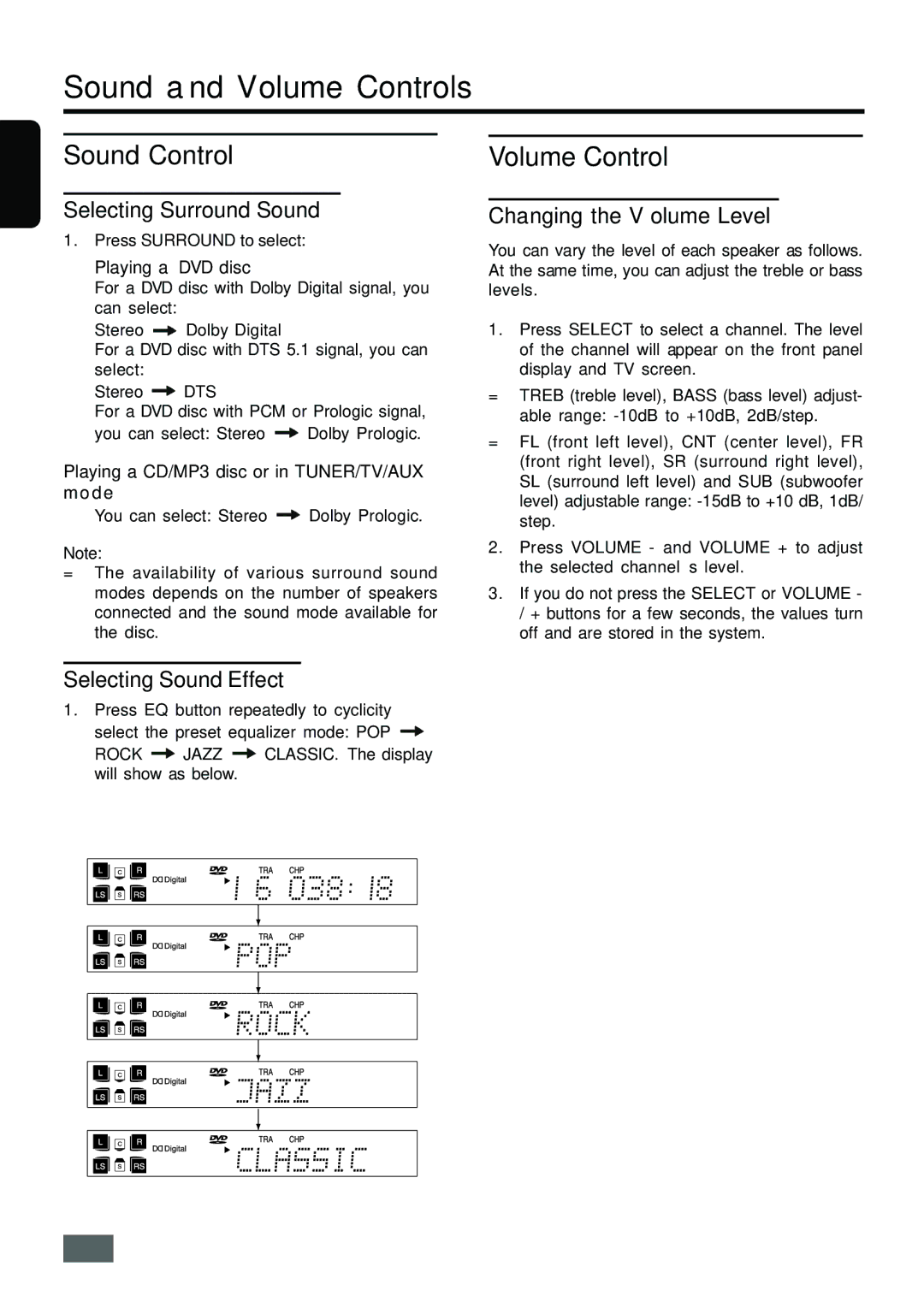 Insignia IS-HTIB102731 owner manual Sound and Volume Controls, Sound Control 