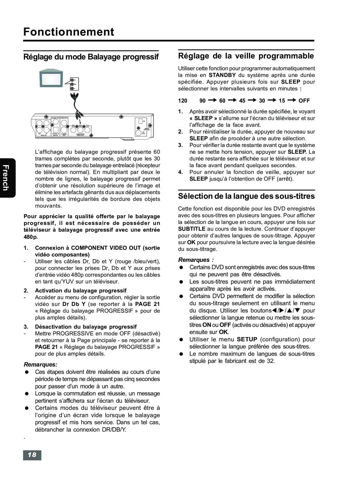 Insignia IS-HTIB102731 owner manual Sélection de la langue des sous-titres, Débrancher la connexion DR/DB/Y 