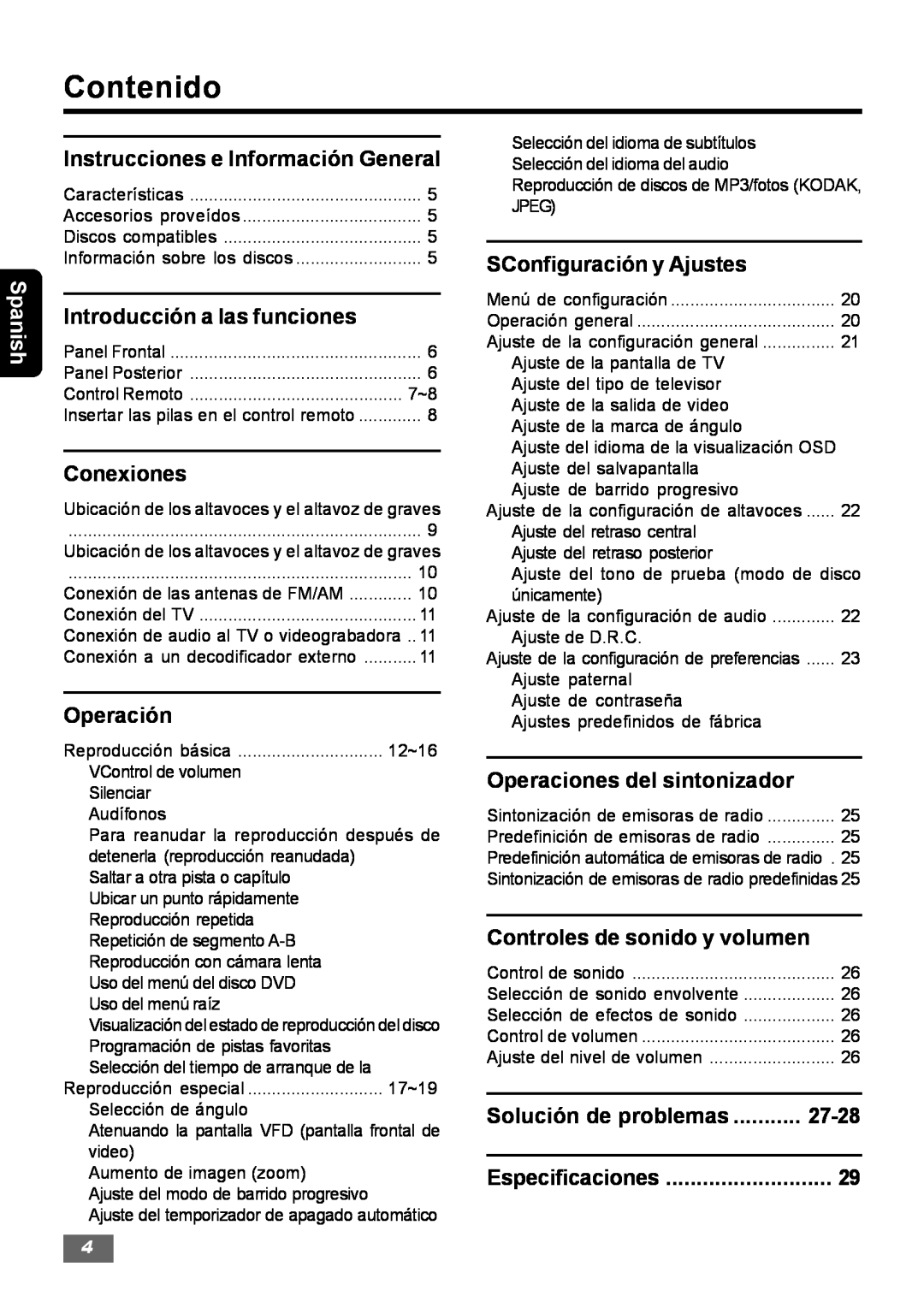 Insignia IS-HTIB102731 owner manual Contenido, Spanish 