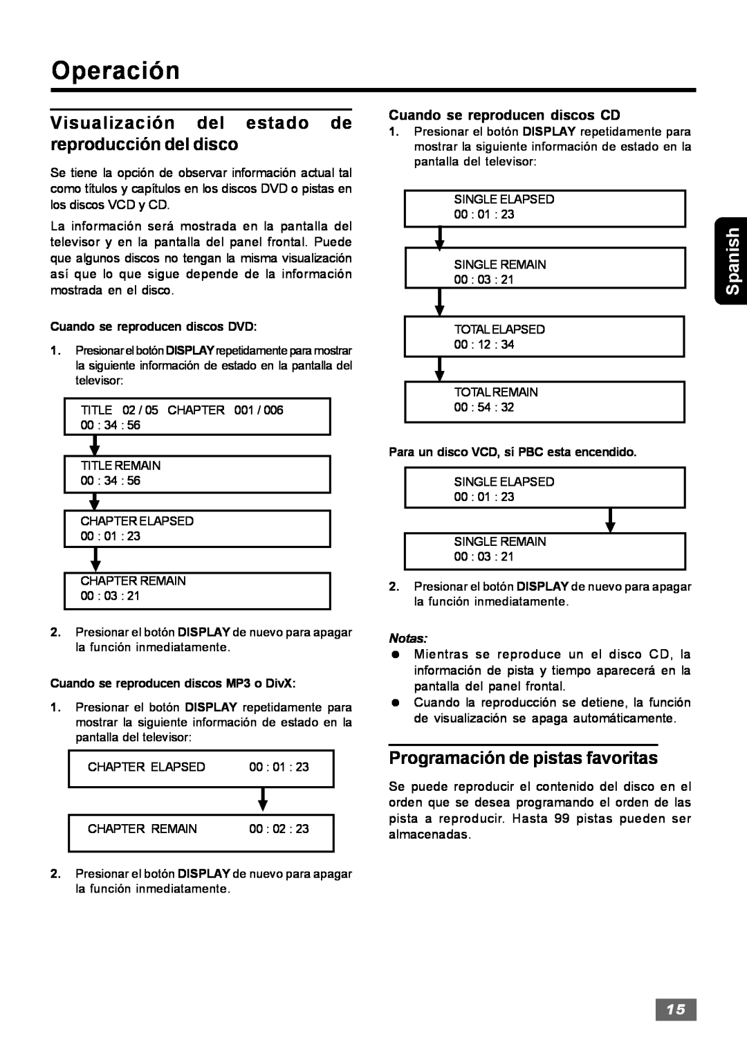 Insignia IS-HTIB102731 owner manual Programación de pistas favoritas, Operación, Spanish, Cuando se reproducen discos CD 