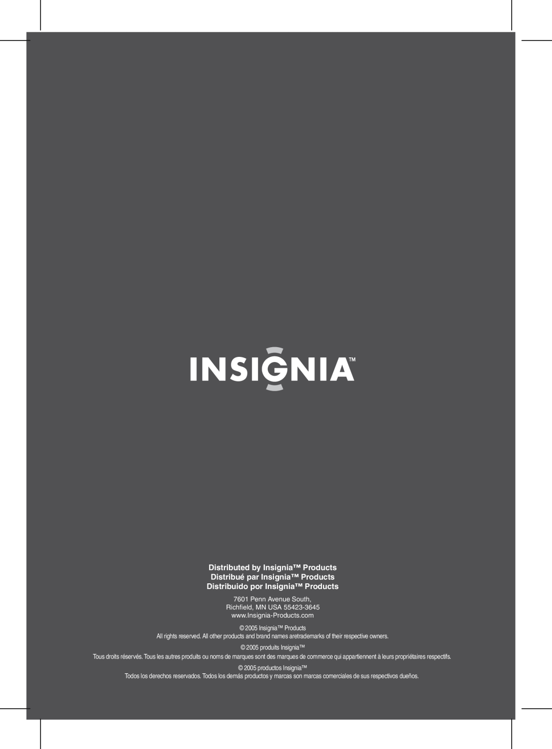 Insignia IS-SP102371 Distributed by Insignia Products, Distribué par Insignia Products, Distribuido por Insignia Products 