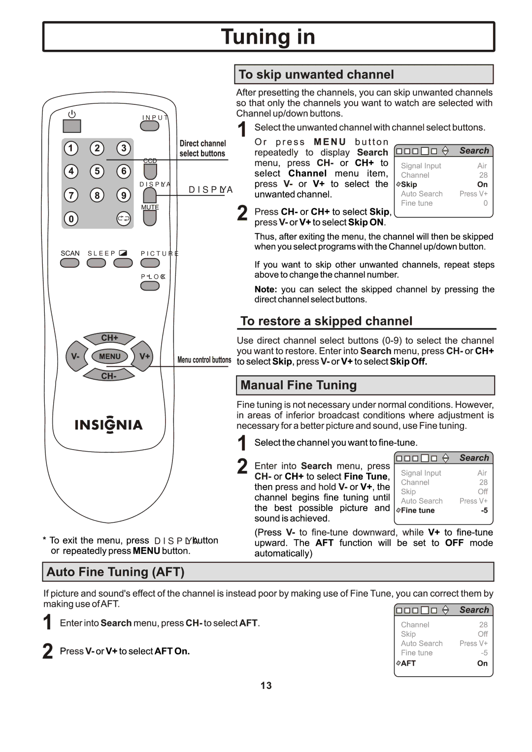 Insignia IS-TV040919 manual Display 