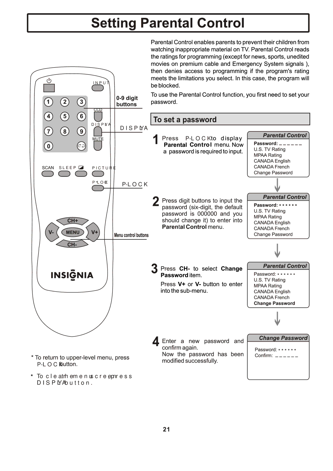 Insignia IS-TV040919 manual Display button 