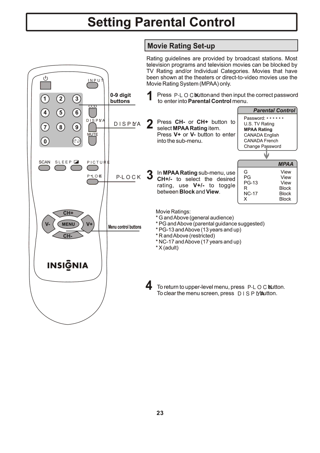 Insignia IS-TV040919 manual Display 