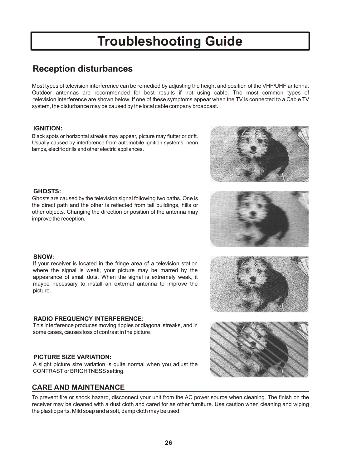 Insignia IS-TV040922 user manual Reception disturbances 