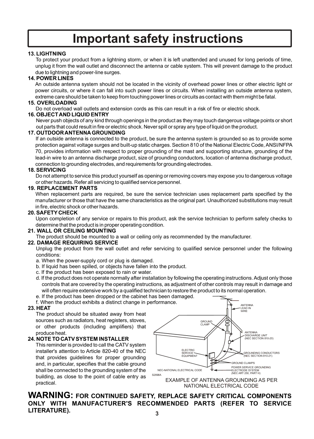 Insignia IS-TV040922 user manual Wall or Ceiling Mounting 