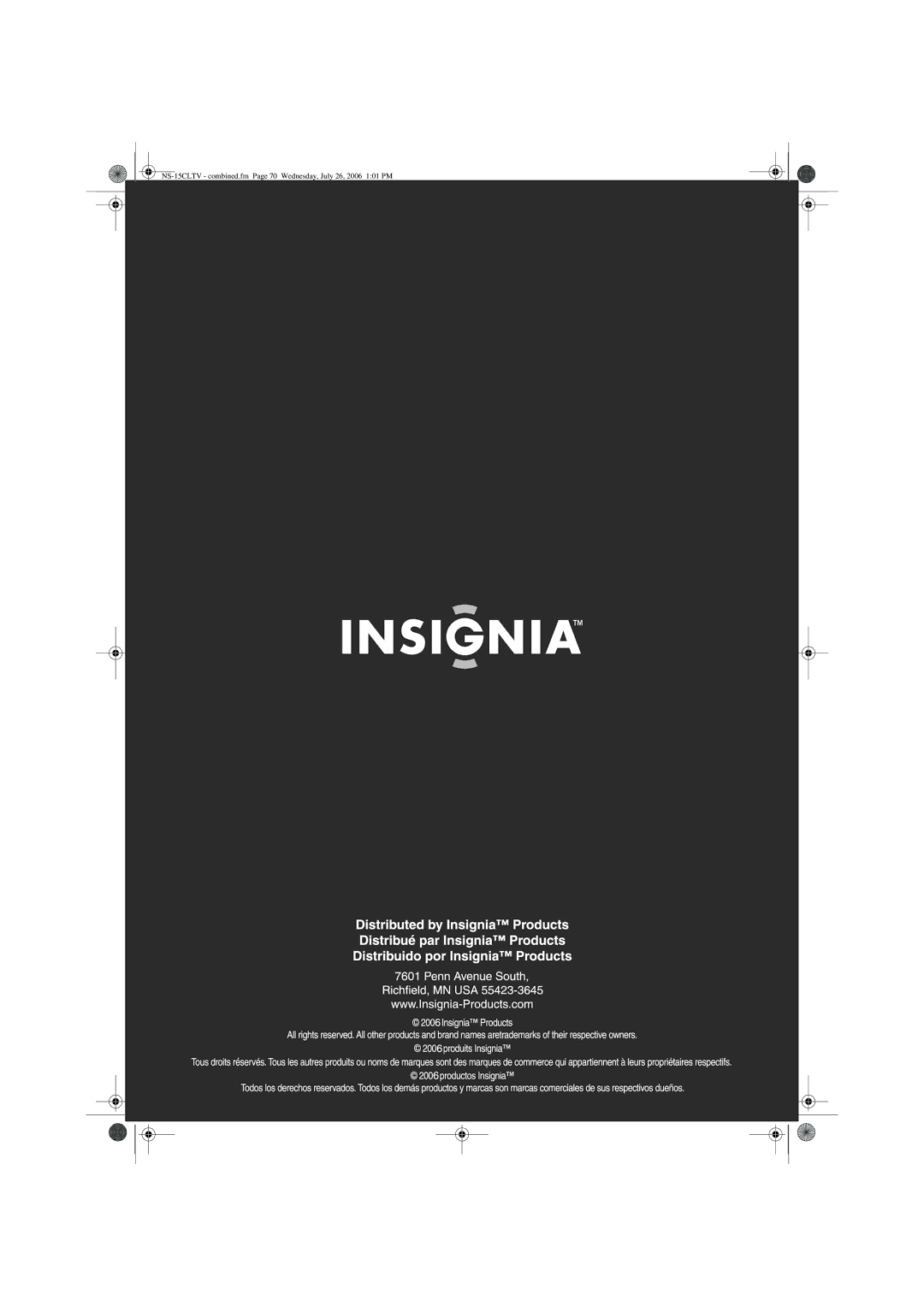 Insignia NS-15cltv manual 