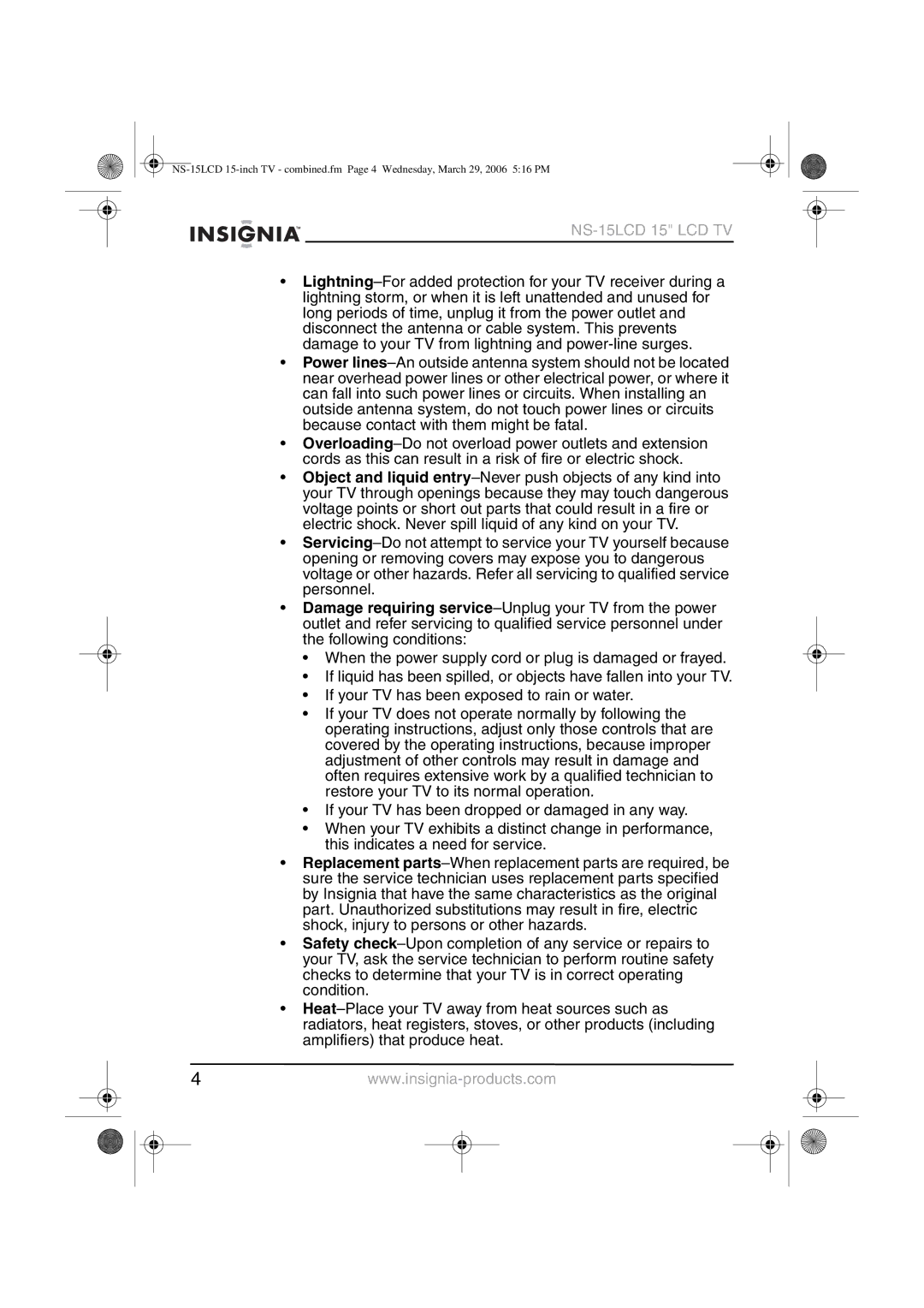 Insignia manual NS-15LCD 15 LCD TV 