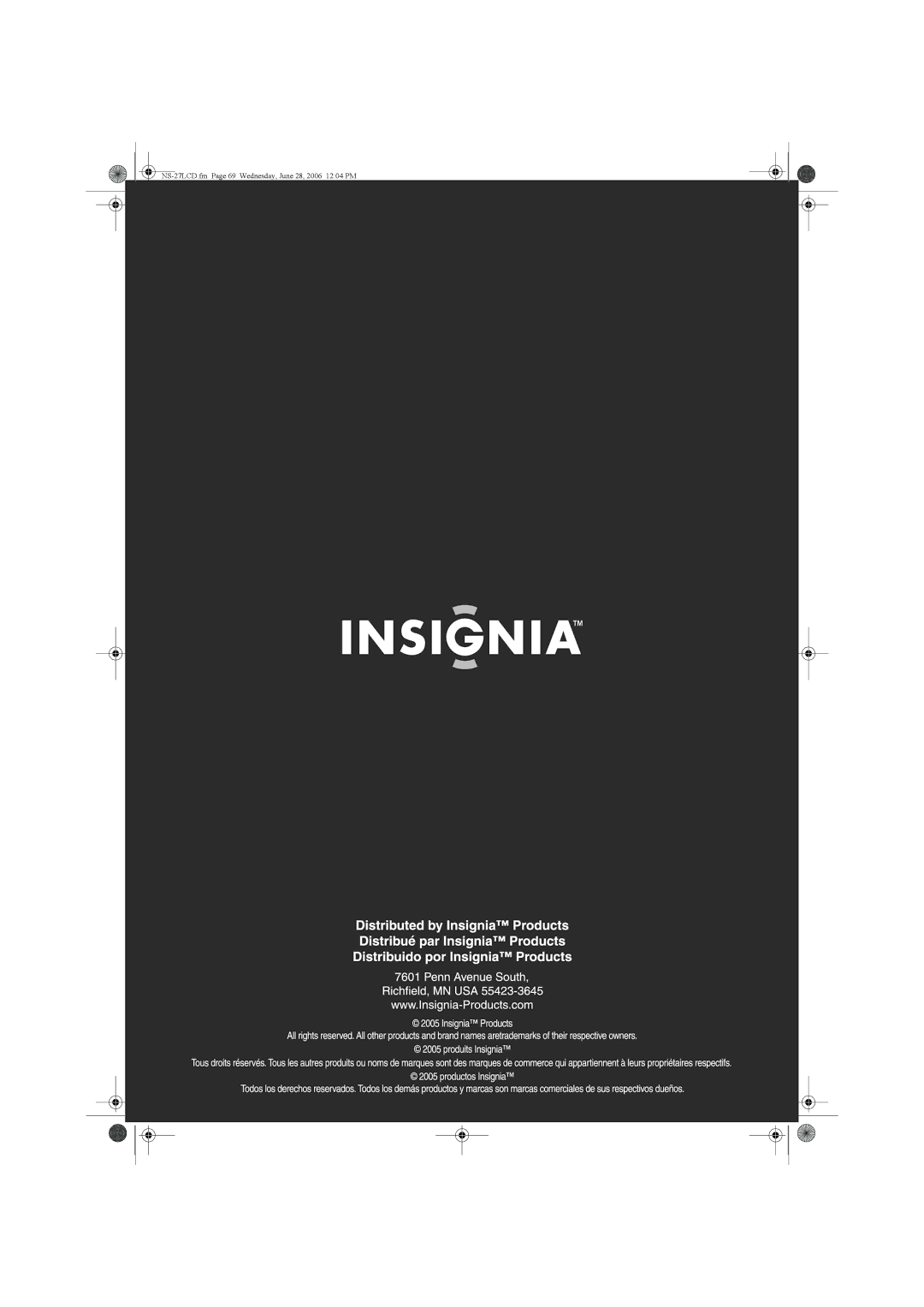 Insignia manual NS-27LCD.fm Page 69 Wednesday, June 28, 2006 1204 PM 