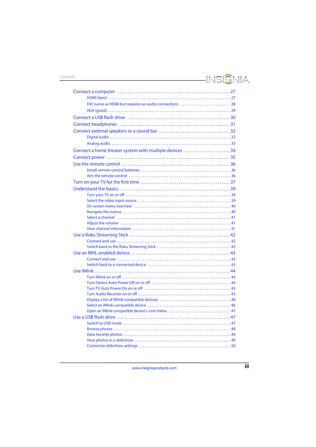 Insignia NS-32D510NA15 manual Iii 