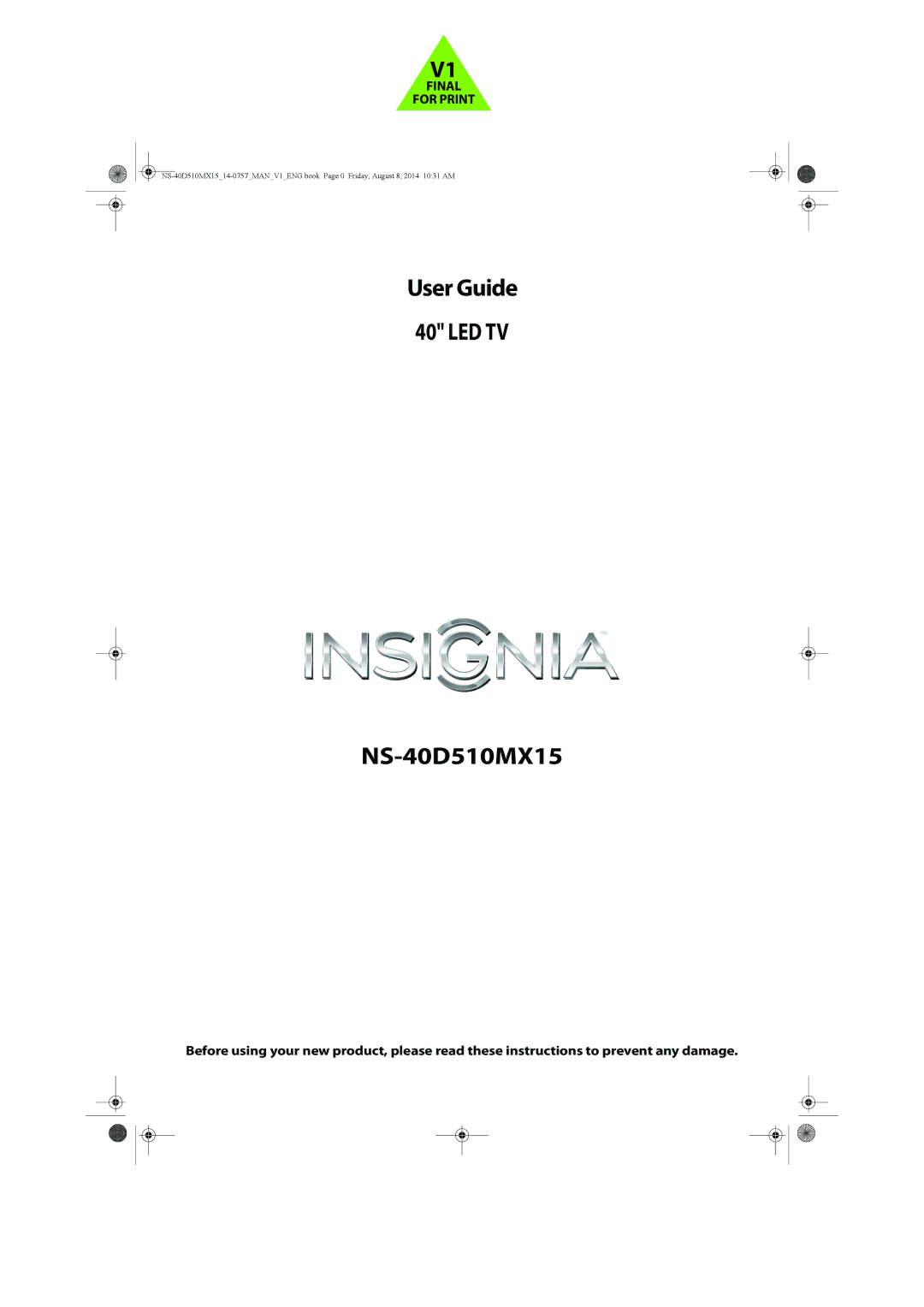 Insignia NS-40D510MX15 manual 