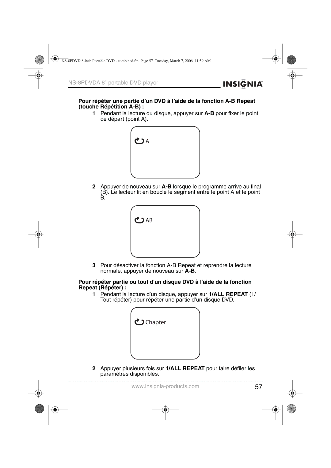 Insignia NS-8PDVDA manual Chapter 