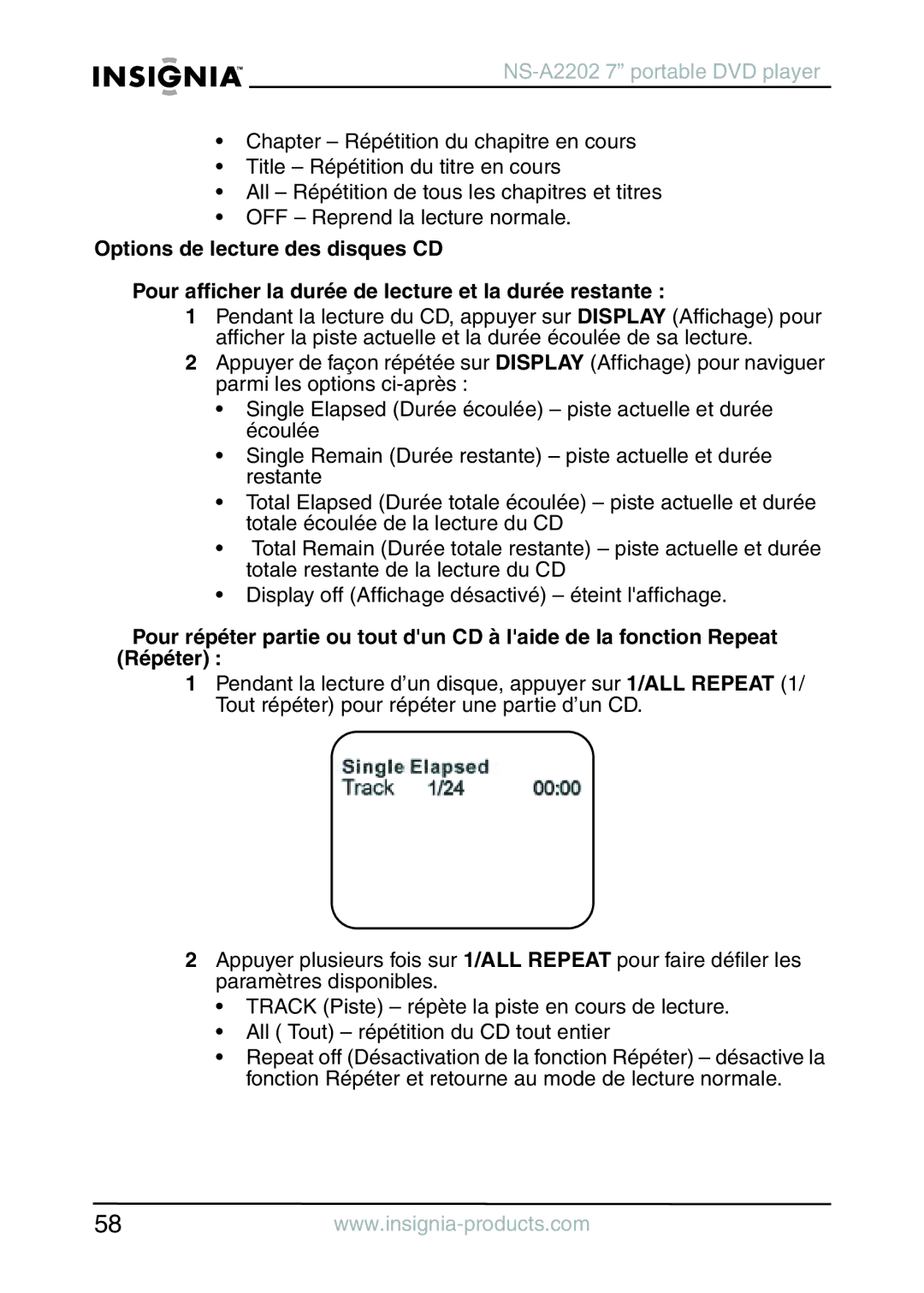 Insignia manual NS-A22027 portable DVD player 