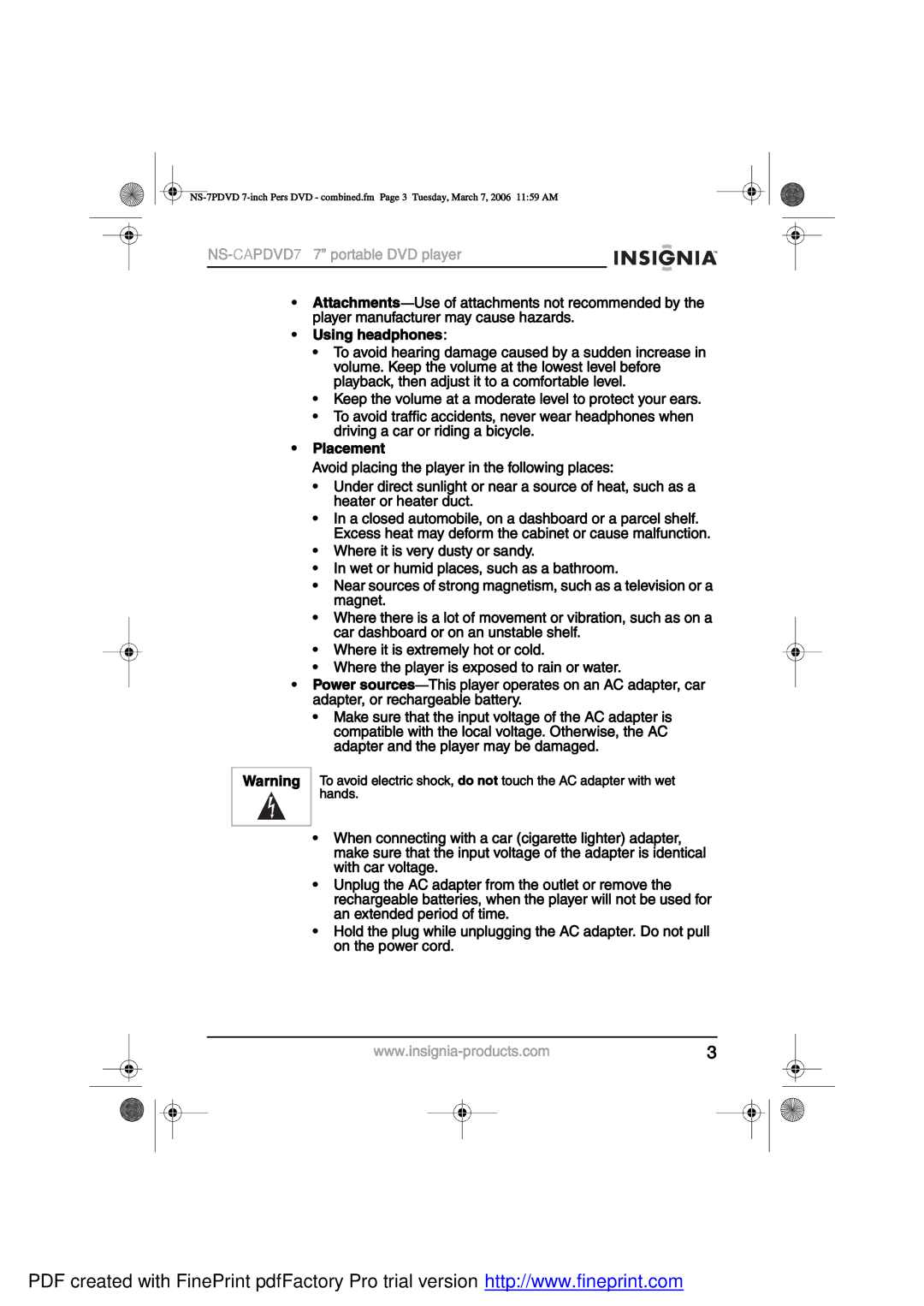 Insignia NS-CAPDVD7 manual ÒÍóCAÐÜÊÜ7 éŒ ±¬¿¾´» ÜÊÜ ´¿§» 