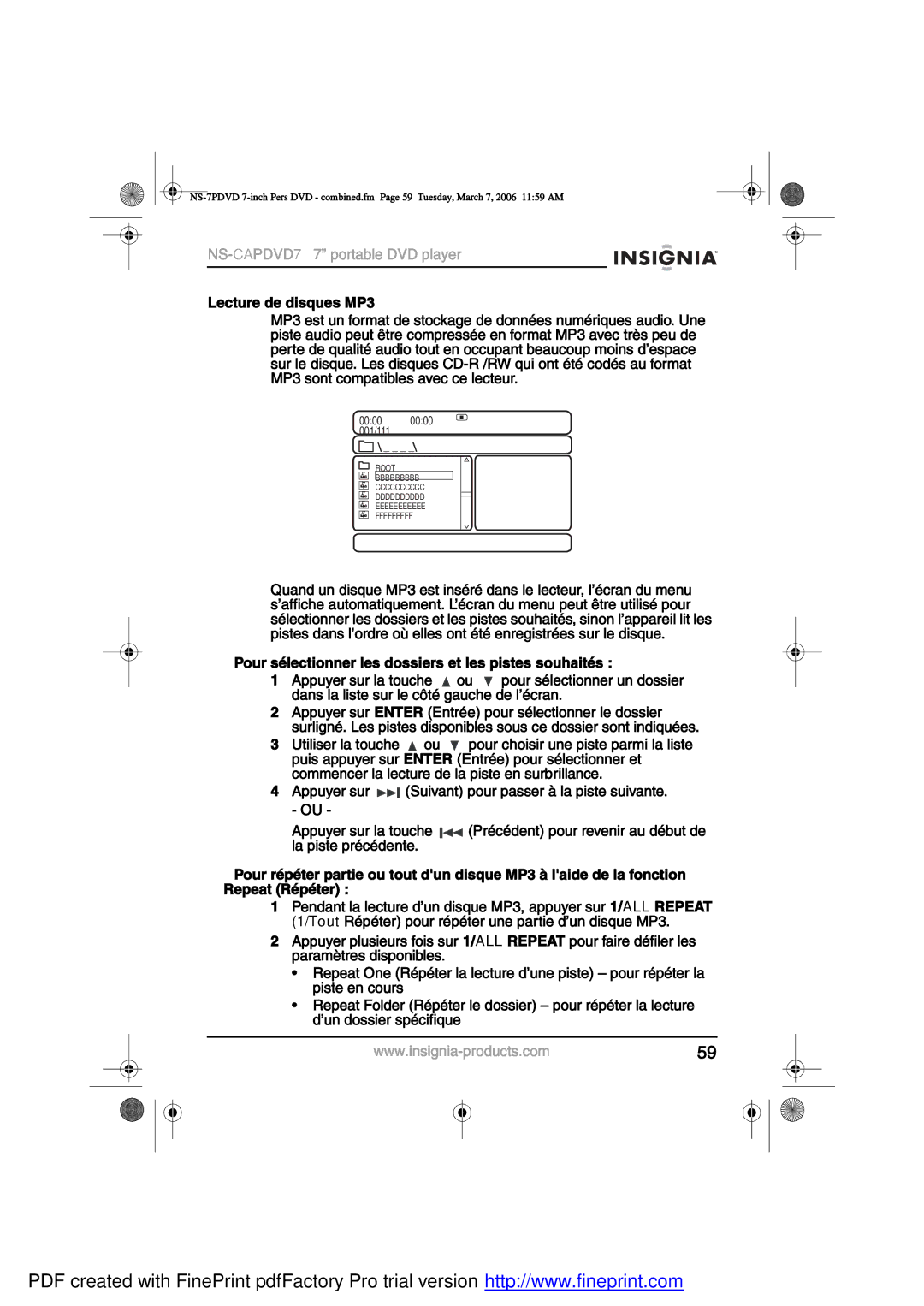 Insignia NS-CAPDVD7 manual 0000 0000 001/111 