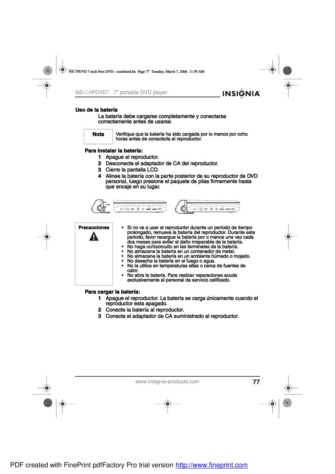 Insignia NS-CAPDVD7 manual »½¿«½·±²» 