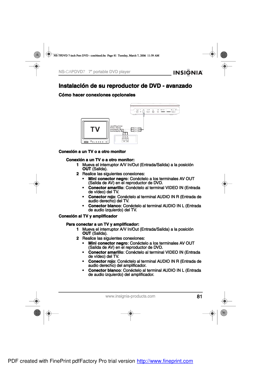 Insignia NS-CAPDVD7 manual ×²-¬¿´¿½·-² ¼» -« »±¼«½¬± ¼» ÜÊÜ ó ¿ª¿²¿¼±, ³± ¸¿½» ½±²»¨·±²»- ±½·±²¿´» 