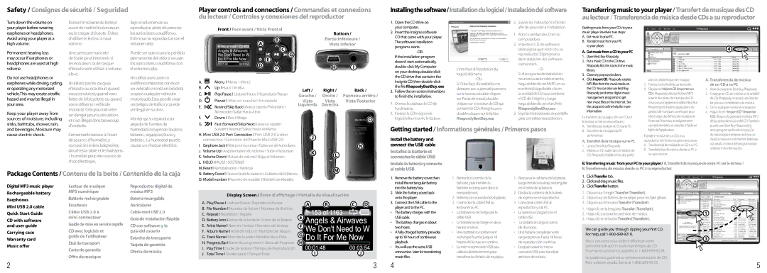 Insignia NS-DA2G quick start Vista Inferior, Left Right, Droite, RhaposdyBestBuy.exe, Haga clic en ImportCD Importar 