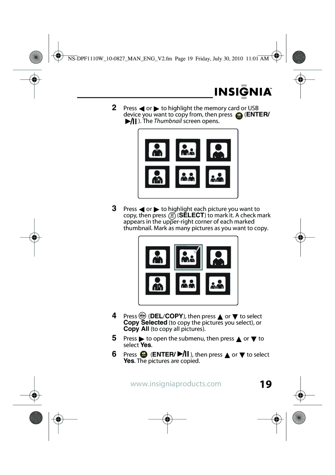 Insignia NS-DPF118S, NS-DPF1110W manual 