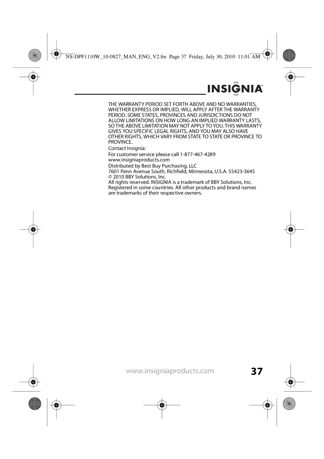 Insignia NS-DPF118S, NS-DPF1110W manual 