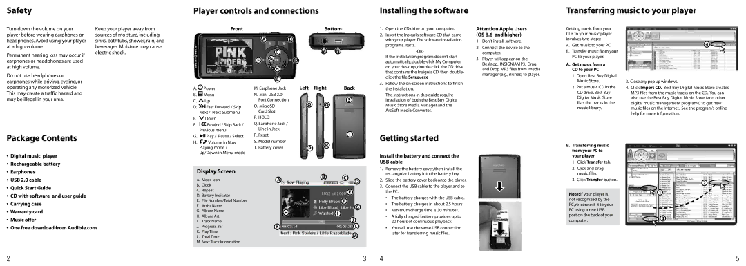 Insignia NS-DV2G/DV4G quick start Package Contents, Getting started 