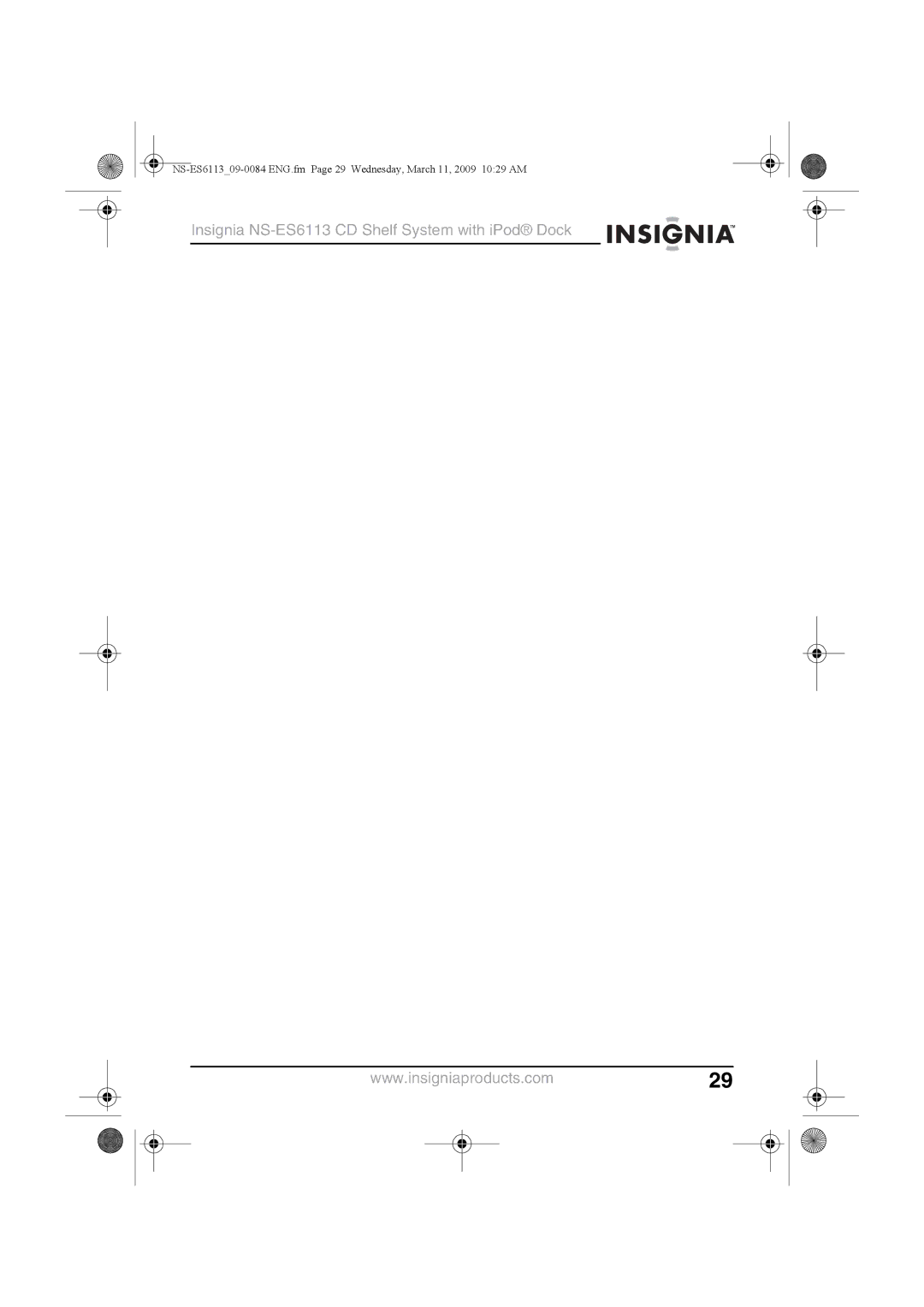 Insignia manual Insignia NS-ES6113 CD Shelf System with iPod Dock 