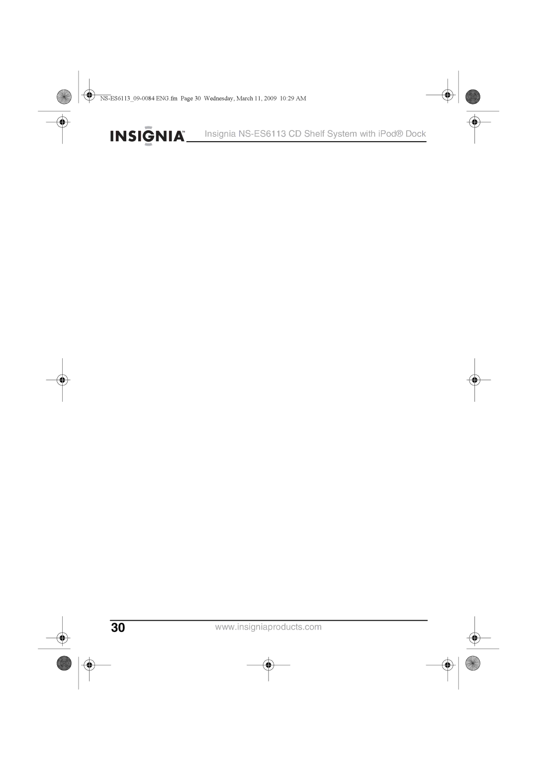 Insignia manual Insignia NS-ES6113 CD Shelf System with iPod Dock 