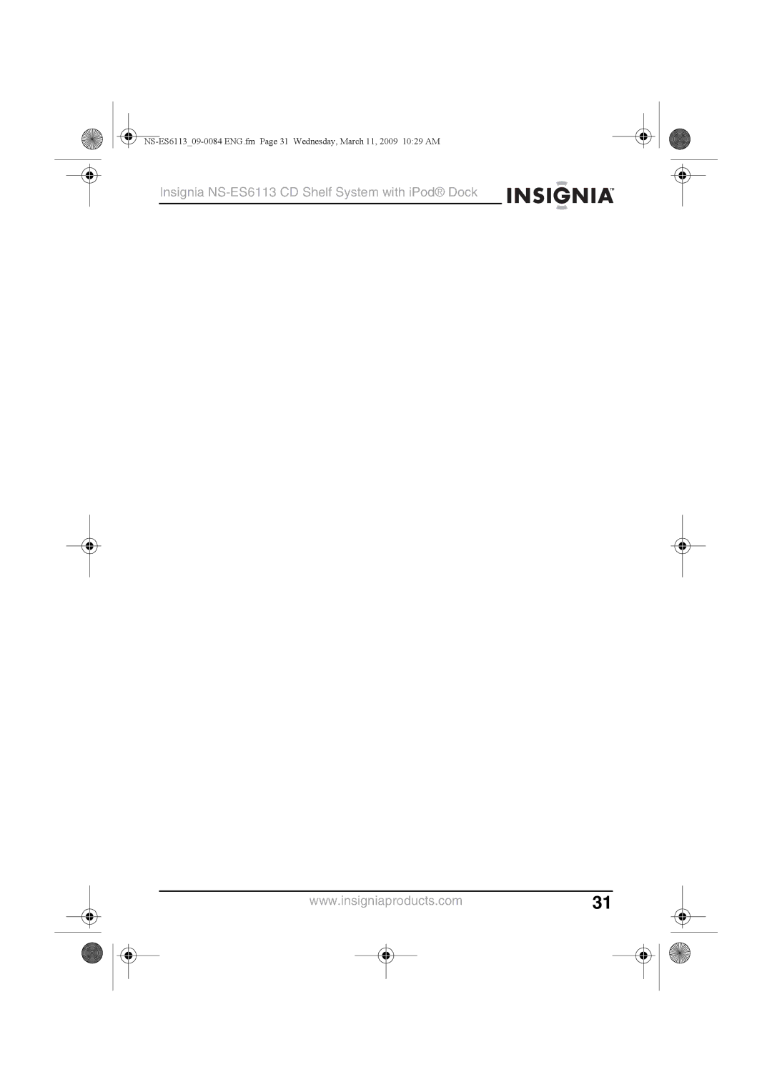 Insignia manual Insignia NS-ES6113 CD Shelf System with iPod Dock 