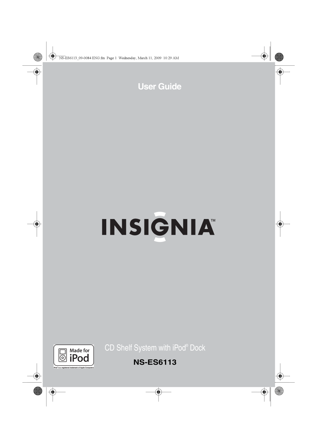 Insignia NS-ES6113 manual User Guide, CD Shelf System with iPod Dock 