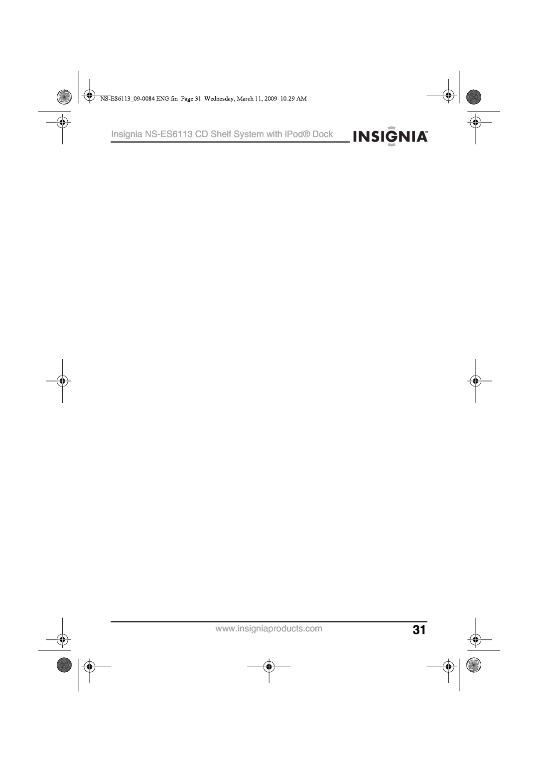 Insignia manual Insignia NS-ES6113CD Shelf System with iPod Dock 