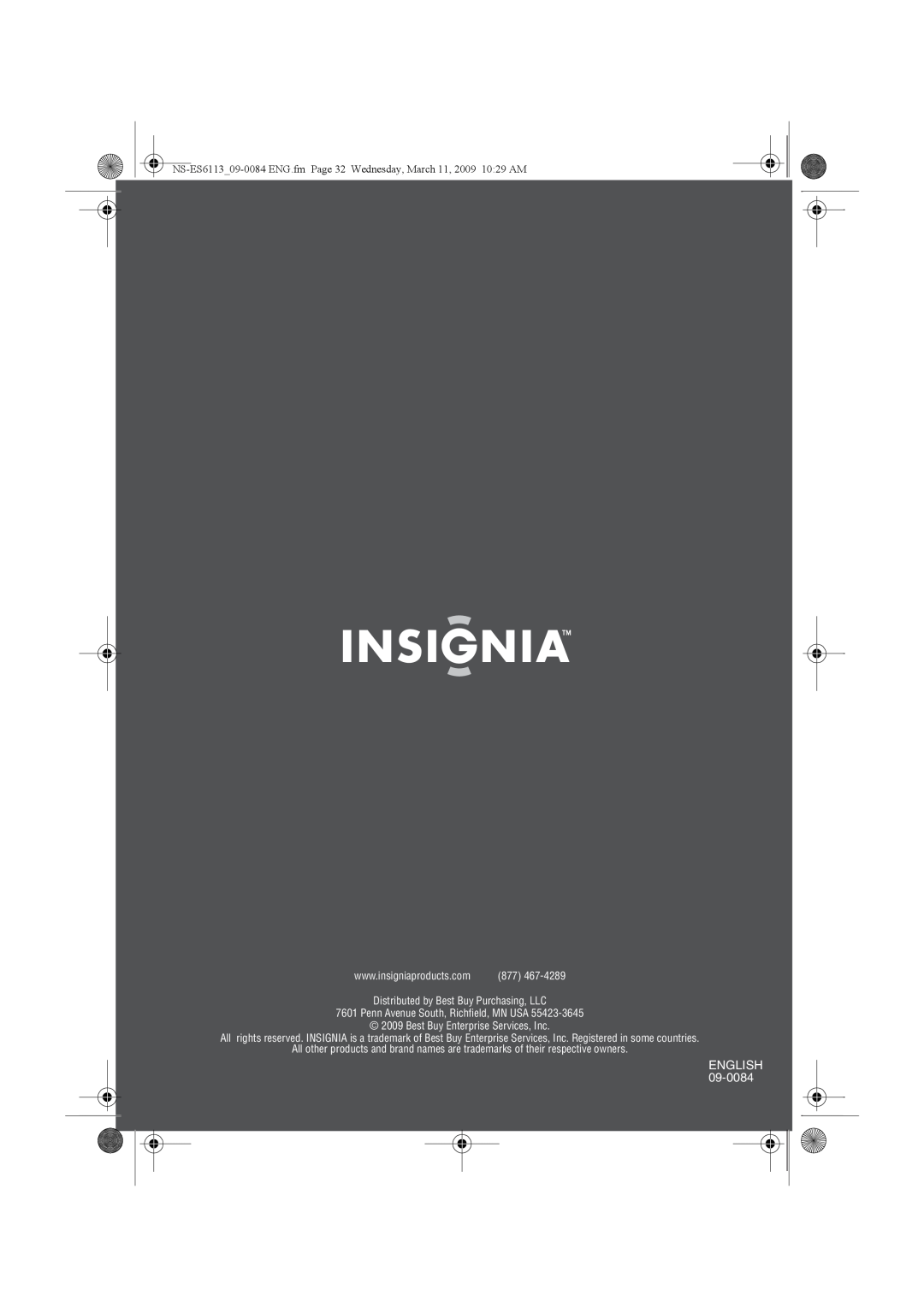 Insignia NS-ES6113 manual English 