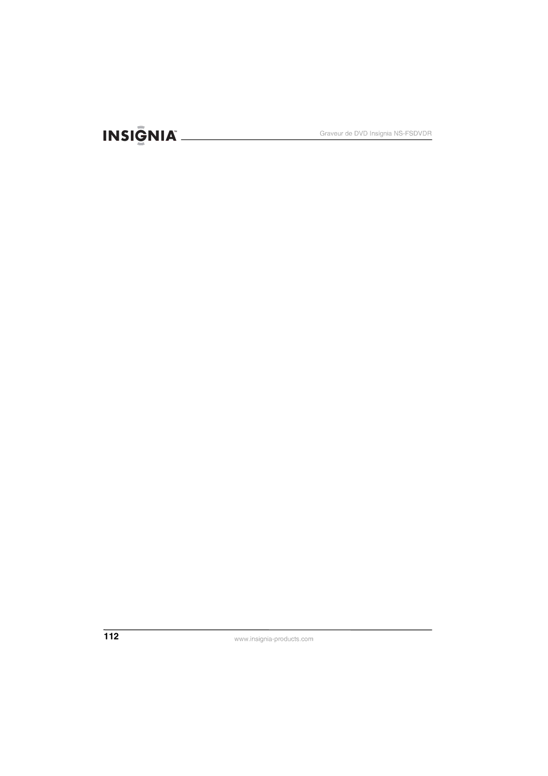 Insignia NS-FSDVDR manual 112 