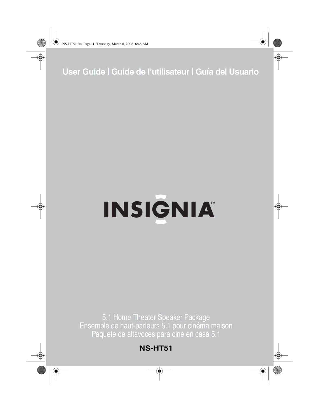 Insignia NS-HT51 manual User Guide Guide de l’utilisateur Guía del Usuario 