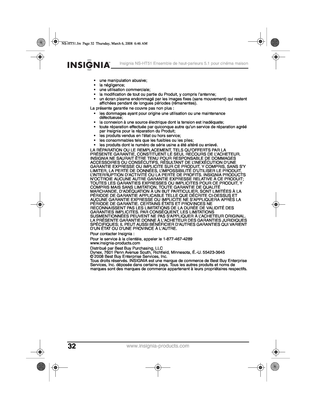 Insignia NS-HT51 manual 