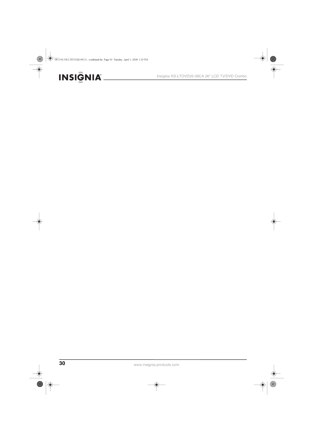 Insignia NS-LTDVD26-09CA manual 