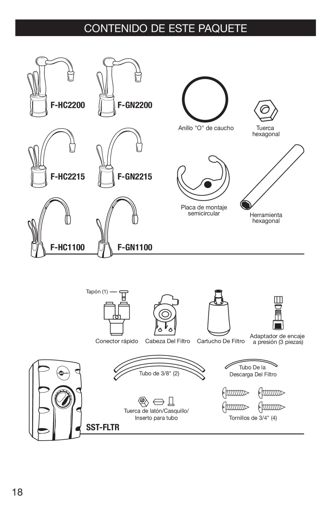 InSinkErator 1100 owner manual Contenido DE Este Paquete, Hexagonal 