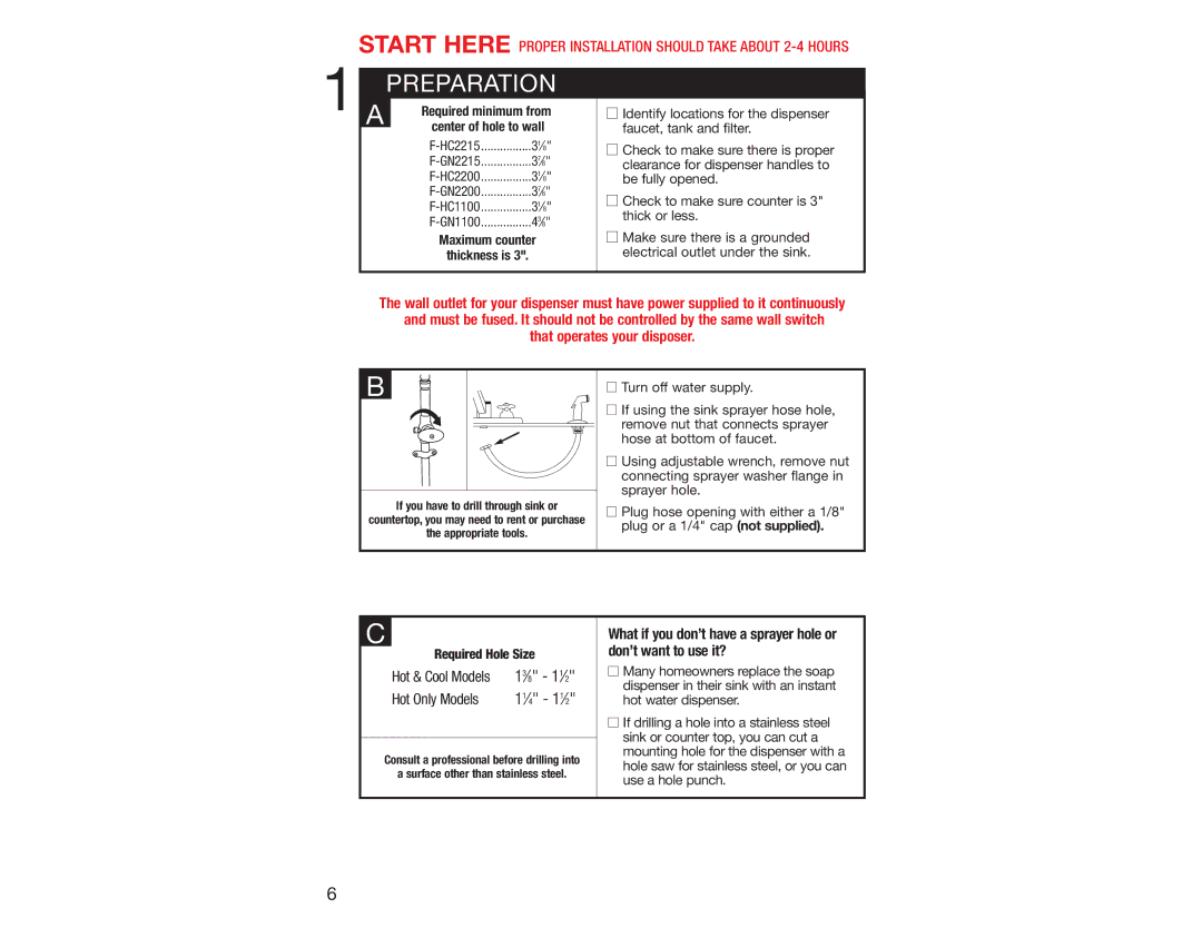 InSinkErator 2200 owner manual Preparation, That operates your disposer 