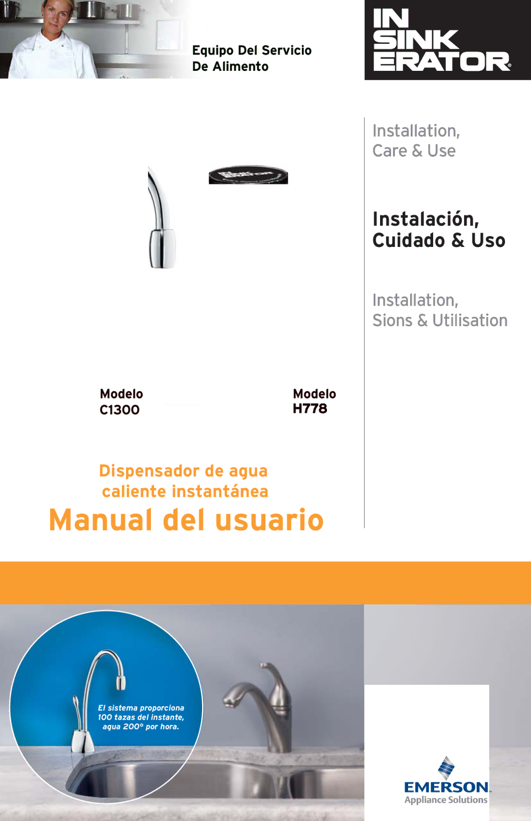 InSinkErator C1300, H778 owner manual Manual del usuario 