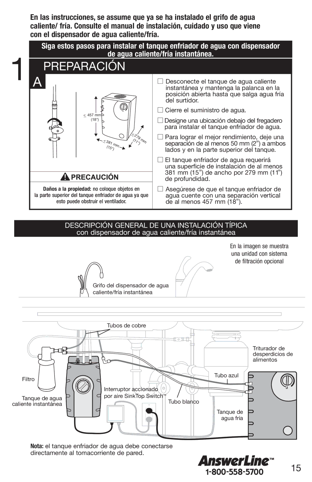 InSinkErator F-C1100, CWT-00 owner manual Preparación 