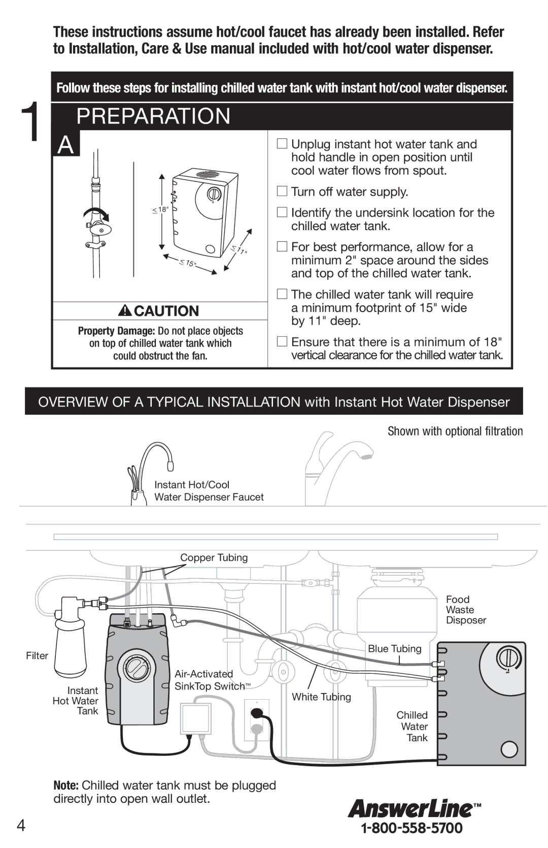 InSinkErator CWT-00, F-C1100 owner manual Apreparation, Shown with optional filtration 