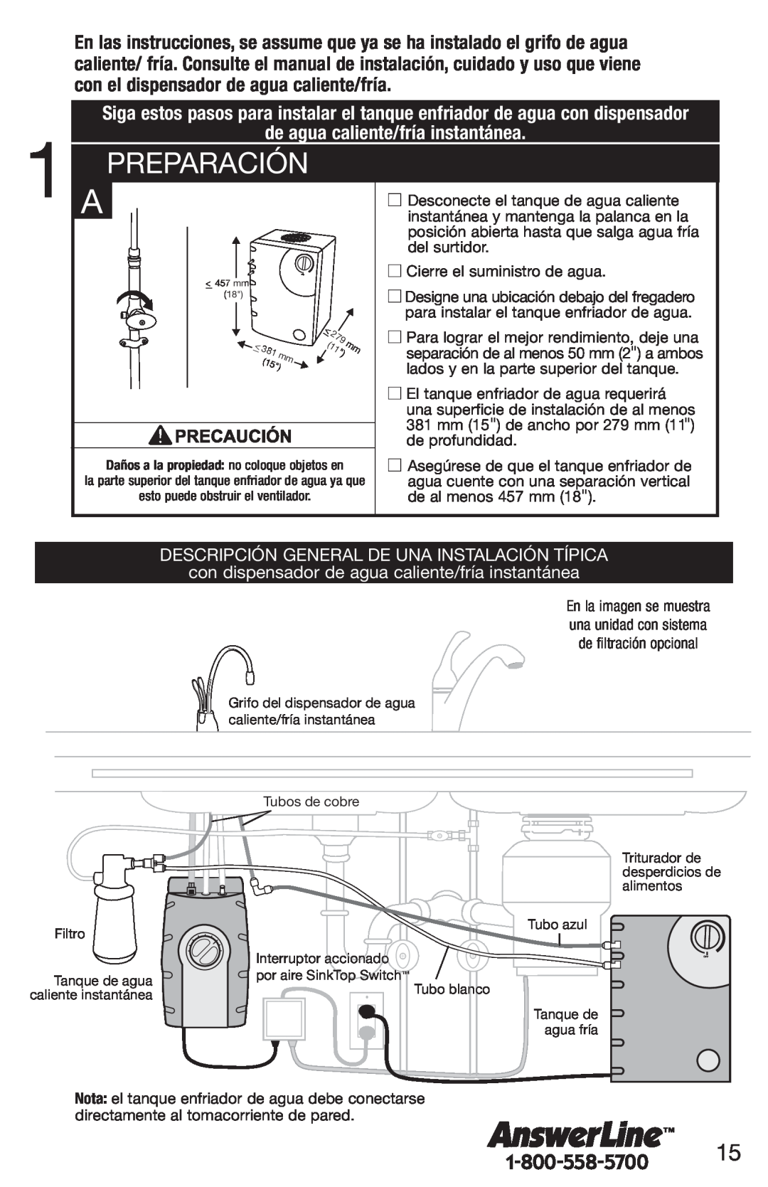 InSinkErator F-C1100, CWT-00 Preparación, de agua caliente/fría instantánea, Descripción General De Una Instalación Típica 