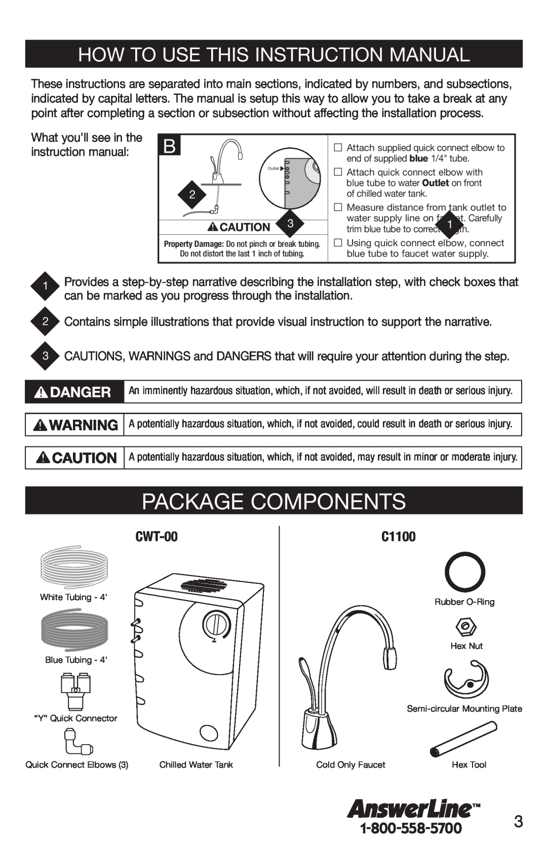 InSinkErator F-C1100 owner manual Package Components, CWT-00 