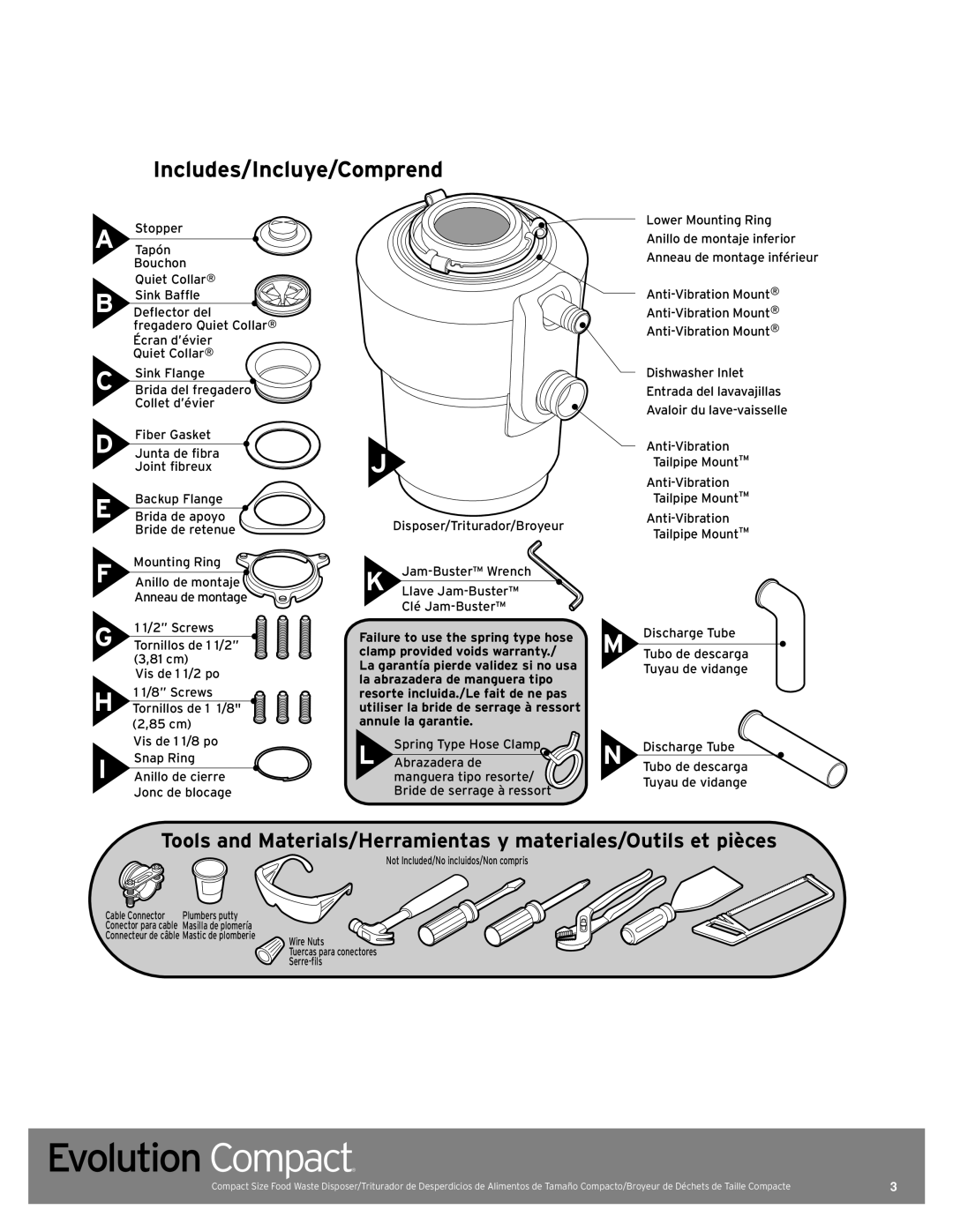 InSinkErator Evolution Compact manual Includes/Incluye/Comprend 