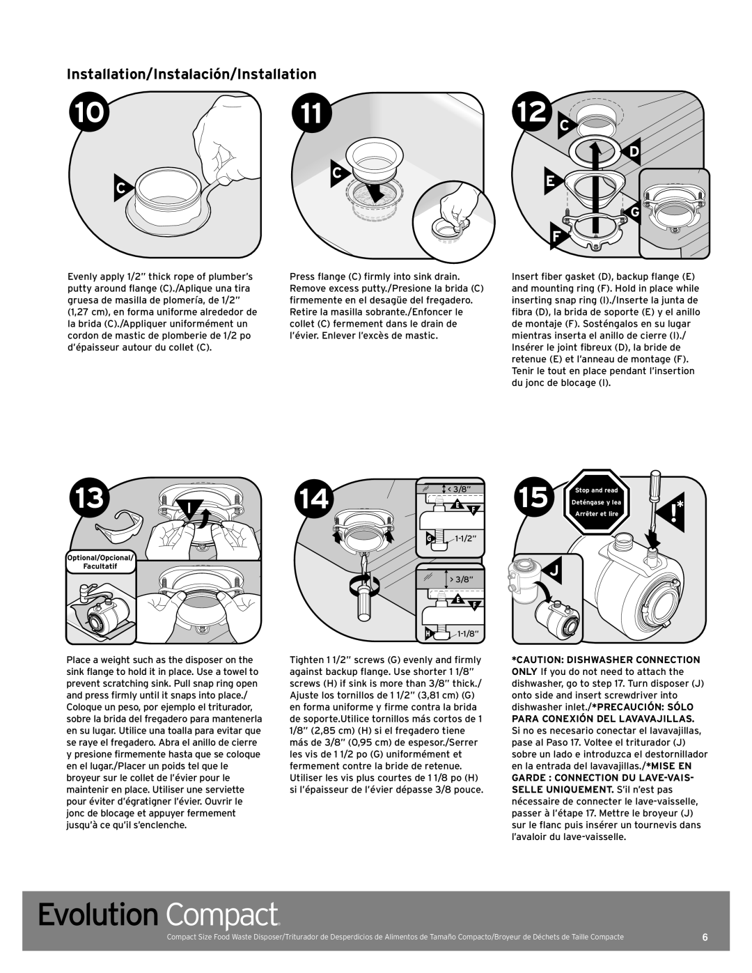 InSinkErator Evolution Compact manual Installation/Instalación/Installation 