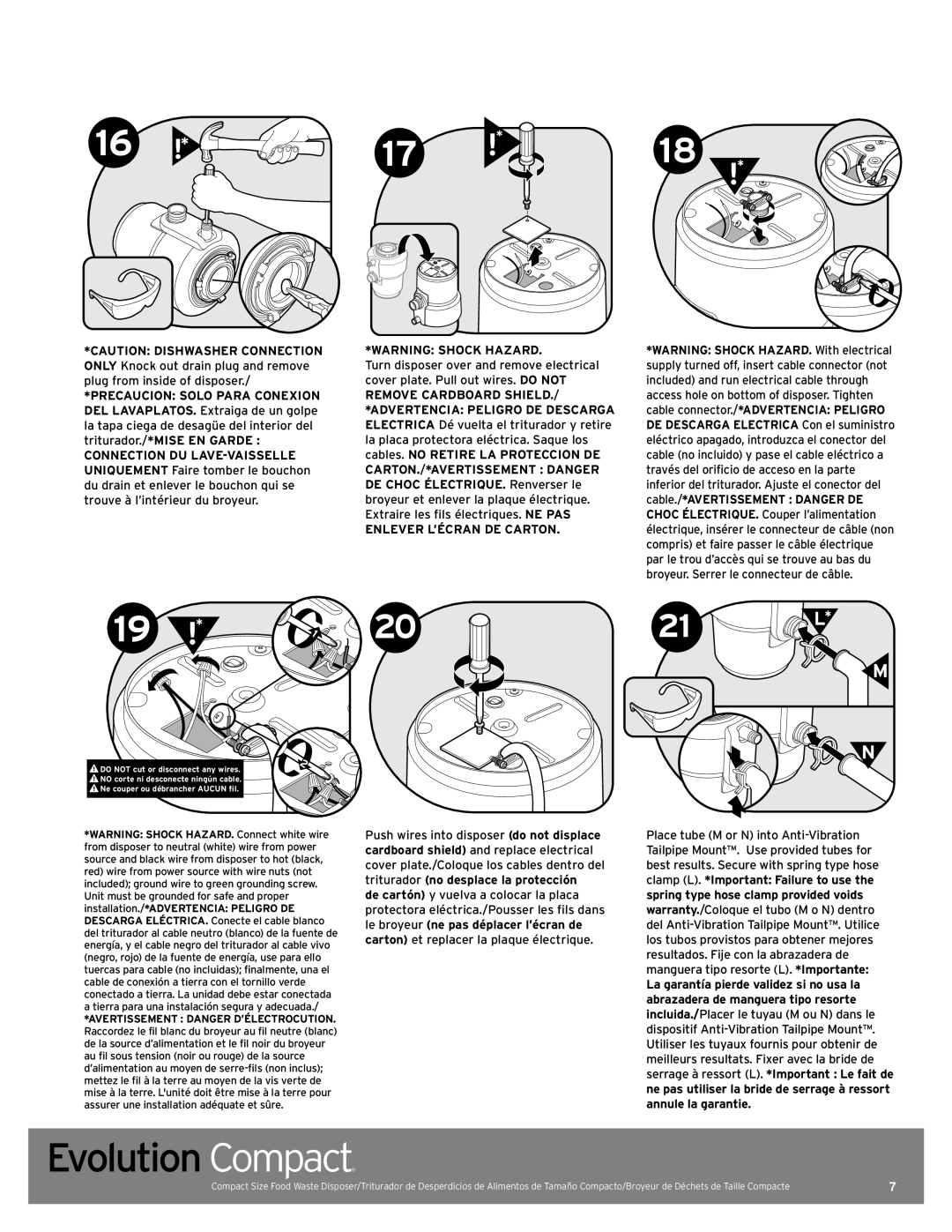 InSinkErator Evolution Compact manual Enlever L’ÉCRAN DE Carton 